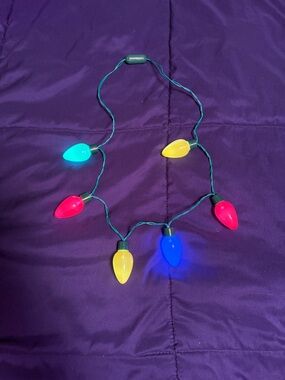 Colorful Holiday Light Necklace - Multicolor with 3 Settings